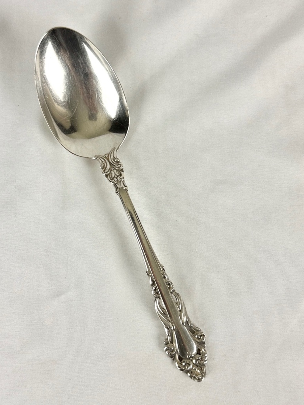 Vtg 1970s Reed and Barton Sterling Silver Grande Renaissance Large Serving Spoon